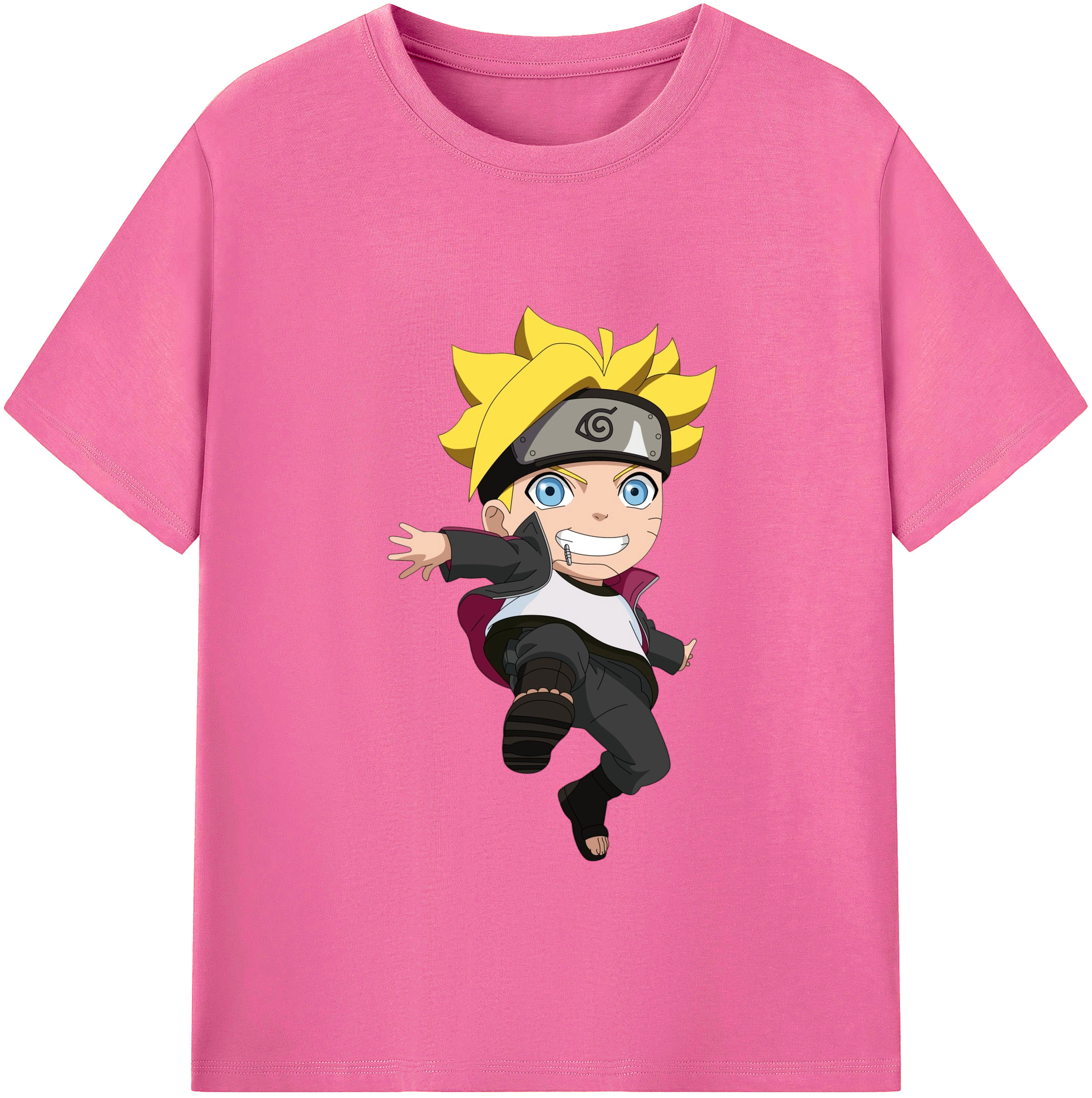 （画像用） NARUTO -ナルト- うずまき ボルト Uzumaki Boruto レディースカジュアルプリントTシャツ（綿100％）